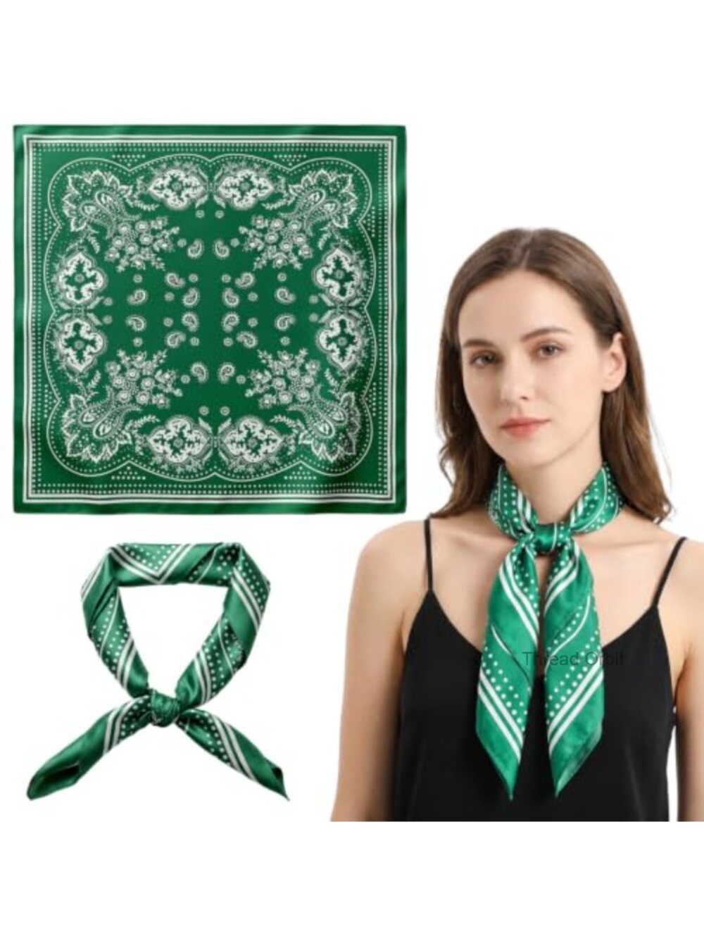 Satin Silk-Like Square Scarf 27.5 Inch Head Neck Bandana Wrap